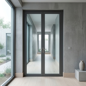Moderne dubbele glazen entree en schuifdeur