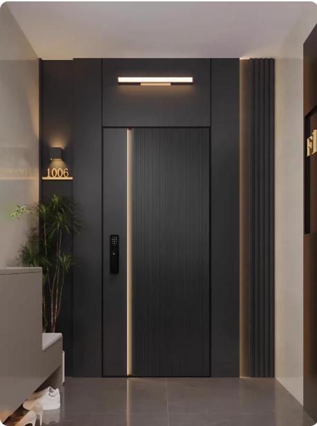 Hoofdingang, robuuste draaideur van aluminiumlegering met slim slot, brandpreventie, modern design, geschikt voor villa's en hotels, exterieurbeveiliging