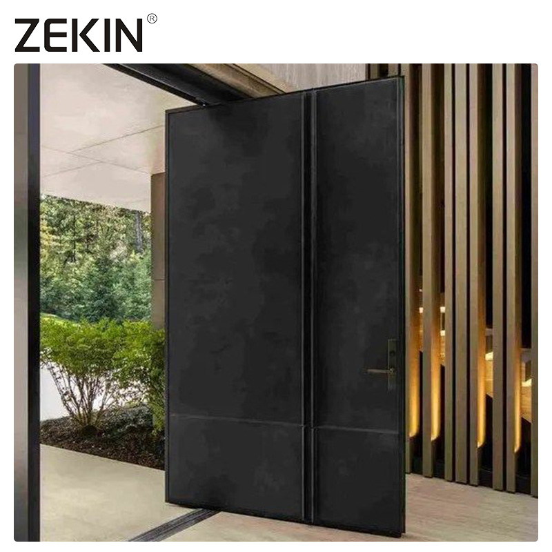 ZEKIN Luxe Voordeur Bruine Draaideur Buitendeur Veiligheid Aluminium Voordeur Draaideur voor Thuis