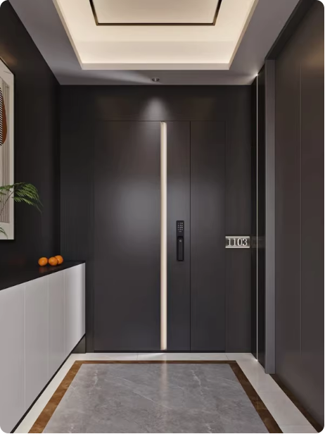 Hoofdingang, robuuste draaideur van aluminiumlegering met slim slot, brandpreventie, modern design, geschikt voor villa's en hotels, exterieurbeveiliging