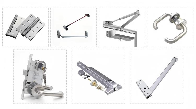UL Listed 1 2 3 Hour Fire Rated Steel Door Hollow Metal Flush Door with Panic Bar Emergency Exit Wholesale Factory