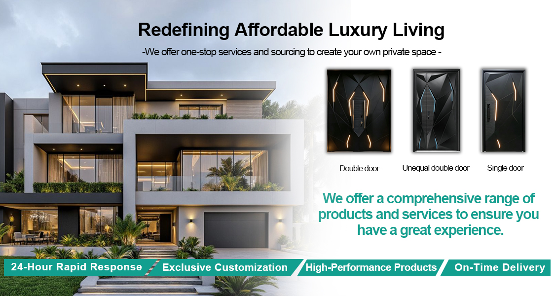 Architectonische moderne pivotdeur luxe entree