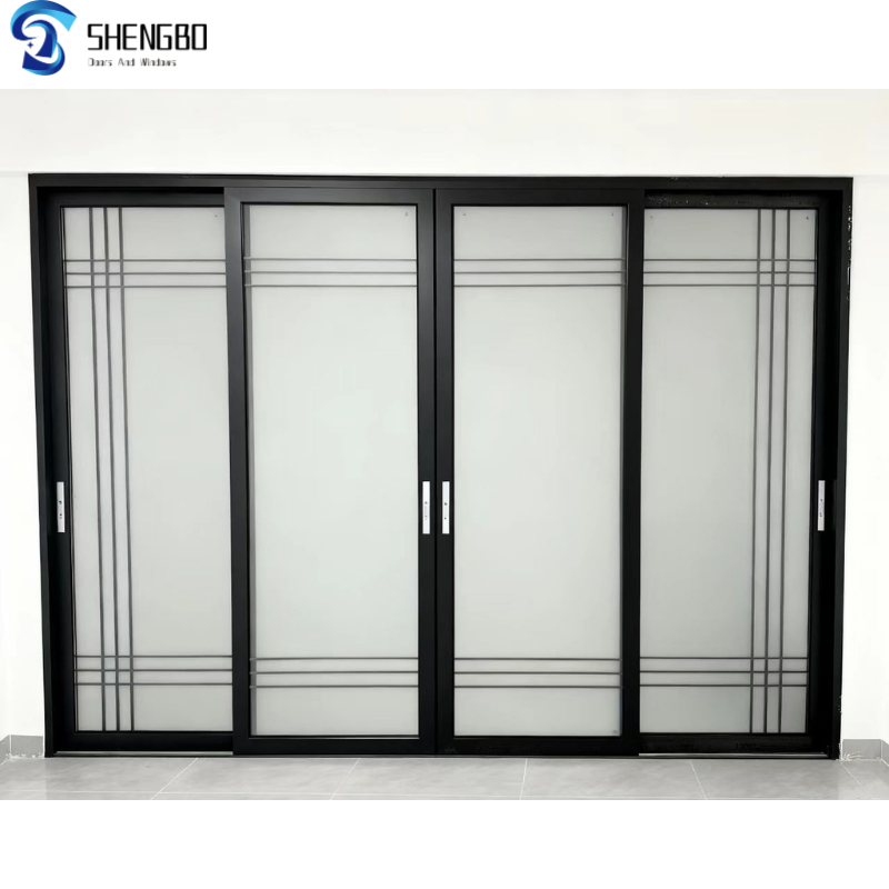 Schuifdeur van dubbellaags gehard glas volgens Australische normen, moderne stijl, aluminiumlegering, binnenwand voor tuin en garage.