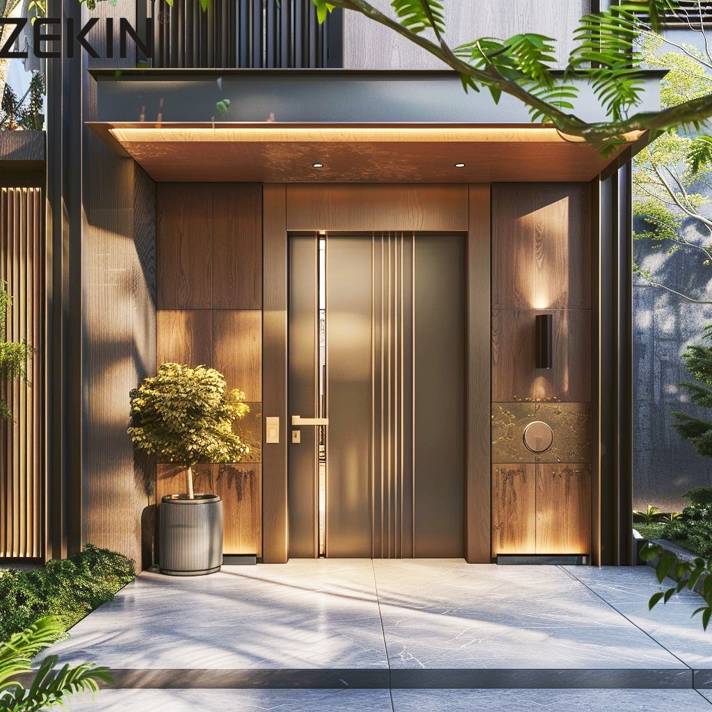 ZEKIN Modern Amerikaans Design Huis Warmte-isolatie Brandpreventie Luxe Entree Draaideur Huis Voordeur