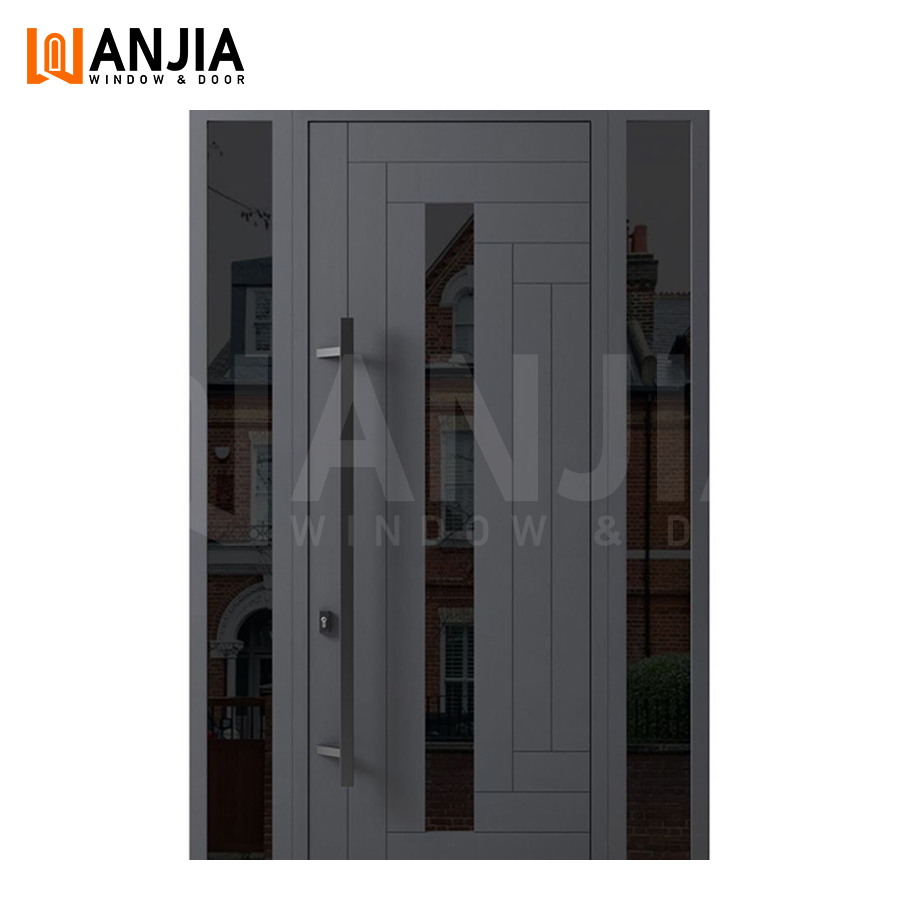 WANJIA Europese standaard luxe veiligheidsdeur van aluminiumlegering met metalen voordeur voor buiten