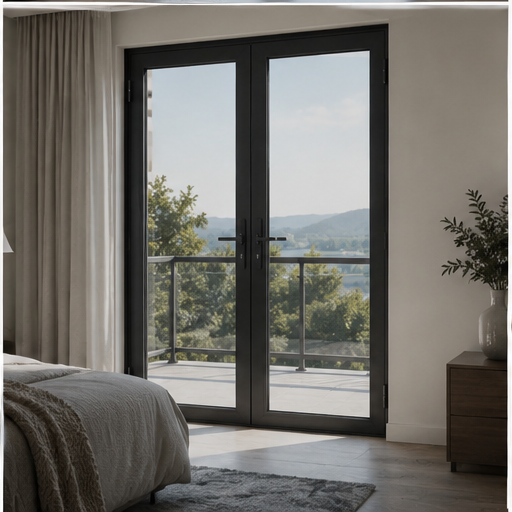 Luxe draaideur van aluminiumlegering met afgewerkte oppervlakte en 3 jaar garantie, geschikt voor moderne appartementencomplexen.