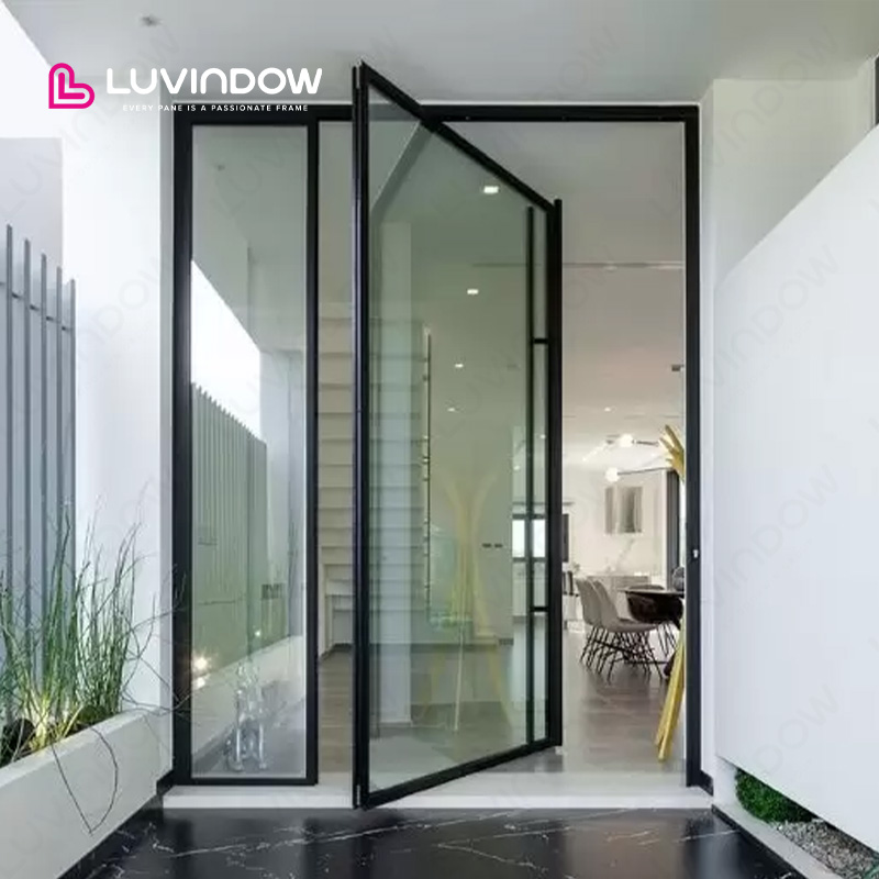 Luvindow aluminium glazen deur, moderne hoofdingang, veiligheidsdeur voor luxe woningen, appartementen, buitengebruik, geluidsdicht