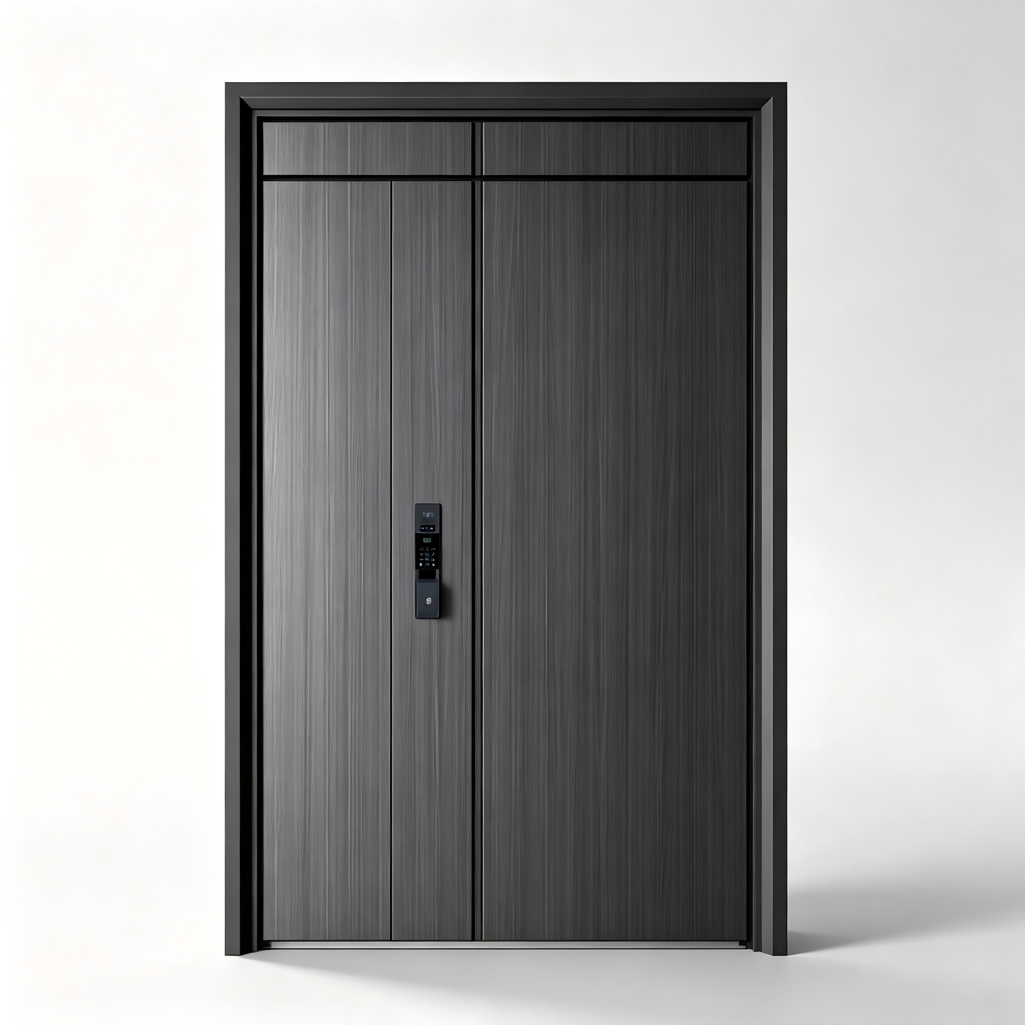 Luxe gegoten aluminium voordeur met reliëf, geschikt voor grote villa's, thermische onderbreking, antidiefstalbeveiliging, vingerafdrukslot, gehard glas, op maat gemaakt (OEM).