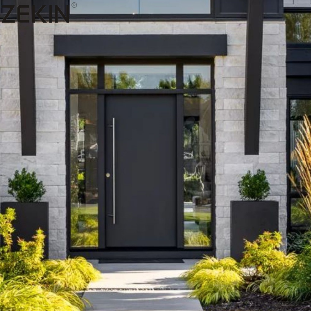 ZEKIN Aluminium Entree Deur Aluminium Voordeur Buitendeur Draaideur Veiligheidspoort Kunstmatige Intelligentie Slot