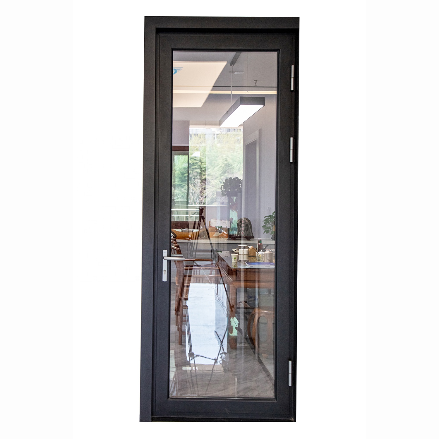 Nuoxin Moderne Aluminium Draaideur 6063-T6 Thermische Onderbreking Dubbelglas Geluidsisolerend Waterdicht Orkaanbestendig Voordeur