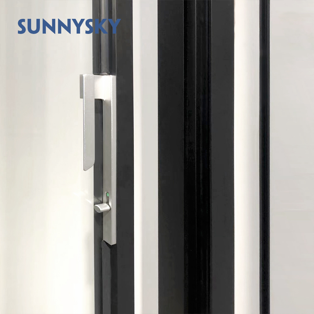 Sunnysky Commercial Modern Shop Storefront Sliding Glass Doors Aluminum Front Entry Doors Fiberglass Exterior Large Glass Doors
