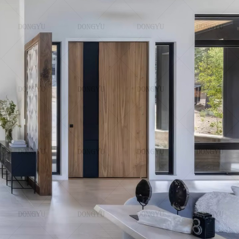 Op maat gemaakte, moderne, zware, gegoten aluminium draaideuren met antidiefstalbeveiliging, brandwerendheid en geluidsisolatie voor appartementen en villa's.