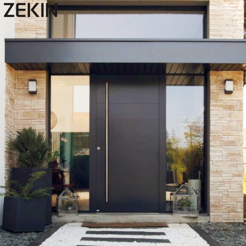 ZEKIN Aluminium Entree Deur Aluminium Voordeur Buitendeur Draaideur Veiligheidspoort Kunstmatige Intelligentie Slot