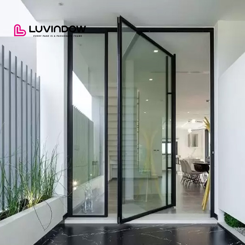 Luvindow Grote Moderne Draaideuren met Glas, Aanpasbare Afmetingen, Aluminium, voor Villa's