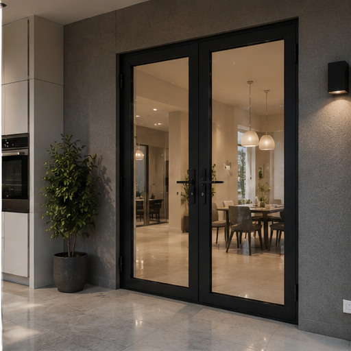 Luxe draaideur van aluminiumlegering met afgewerkte oppervlakte en 3 jaar garantie, geschikt voor moderne appartementencomplexen.