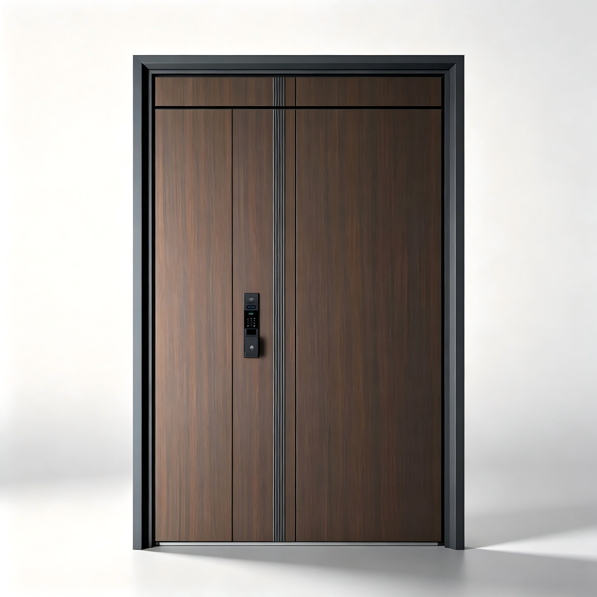 Luxe gegoten aluminium voordeur met reliëf, geschikt voor grote villa's, thermische onderbreking, antidiefstalbeveiliging, vingerafdrukslot, gehard glas, op maat gemaakt (OEM).
