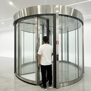 Commerciële 3-vleugelige automatische luxe glazen draaideur