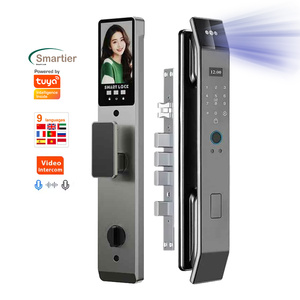 Fabrikant Groothandel 3D Gezichtsherkenning Vingerafdruk Tuya WiFi Slim Deurslot met Camera voor Houten Deuren Aluminiumlegering