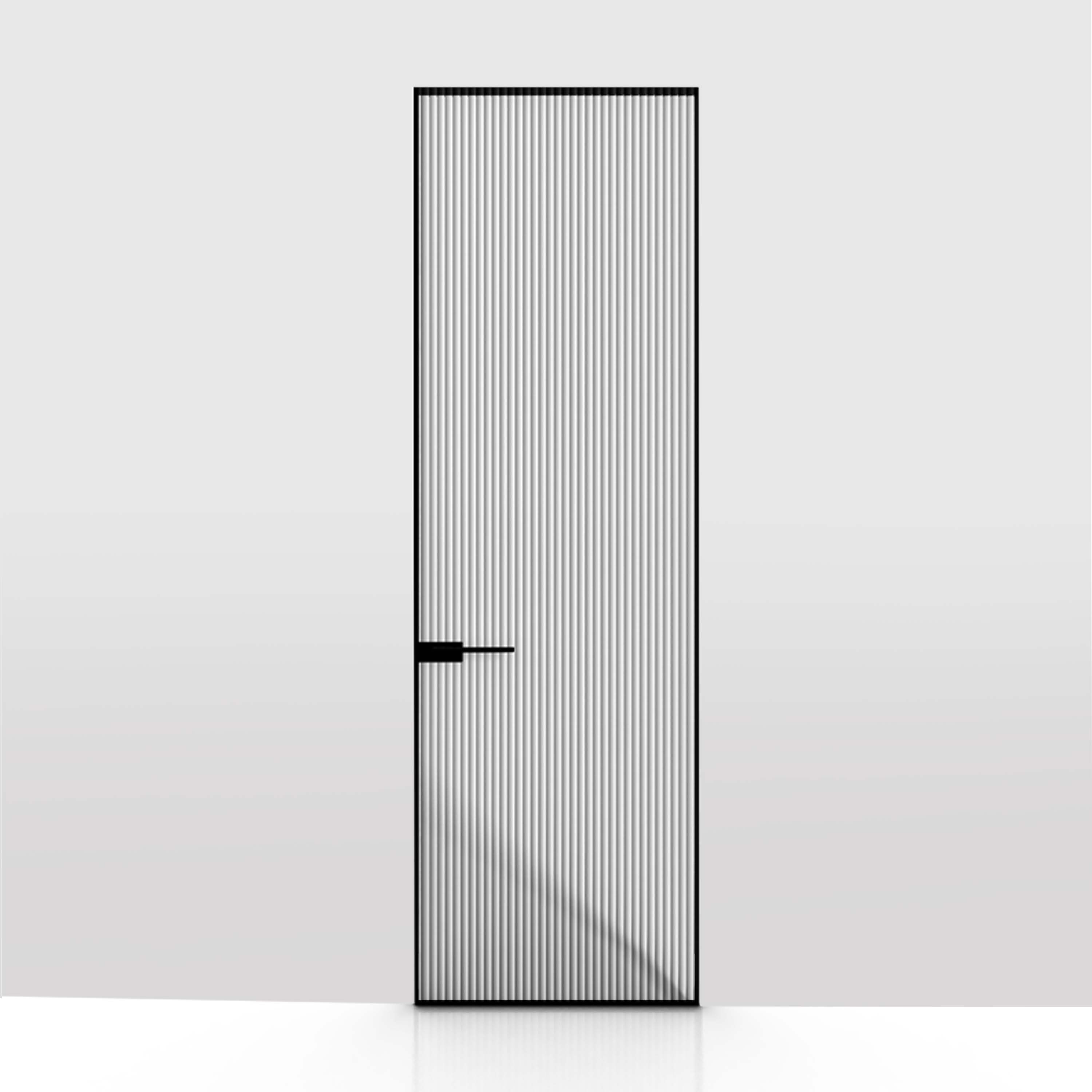 Moderne, frameloze aluminium binnendeur van 55 mm met onzichtbaar glas, duurzaam, winddicht en afgewerkt oppervlak, ISO9001-gecertificeerd.