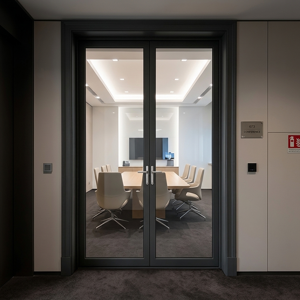 Moderne design dubbele glazen entree, frameloze schuifdeur, draaideur, draaideuren