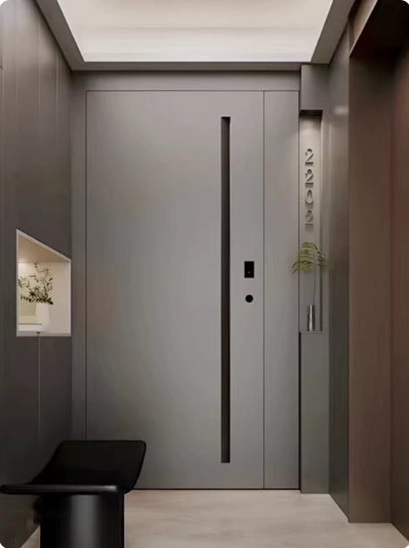 Hoofdingang, robuuste draaideur van aluminiumlegering met slim slot, brandpreventie, modern design, geschikt voor villa's en hotels, exterieurbeveiliging