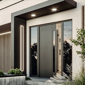 Grote aluminium draaideur met offset-as, dubbel glas, PVDF-coating
