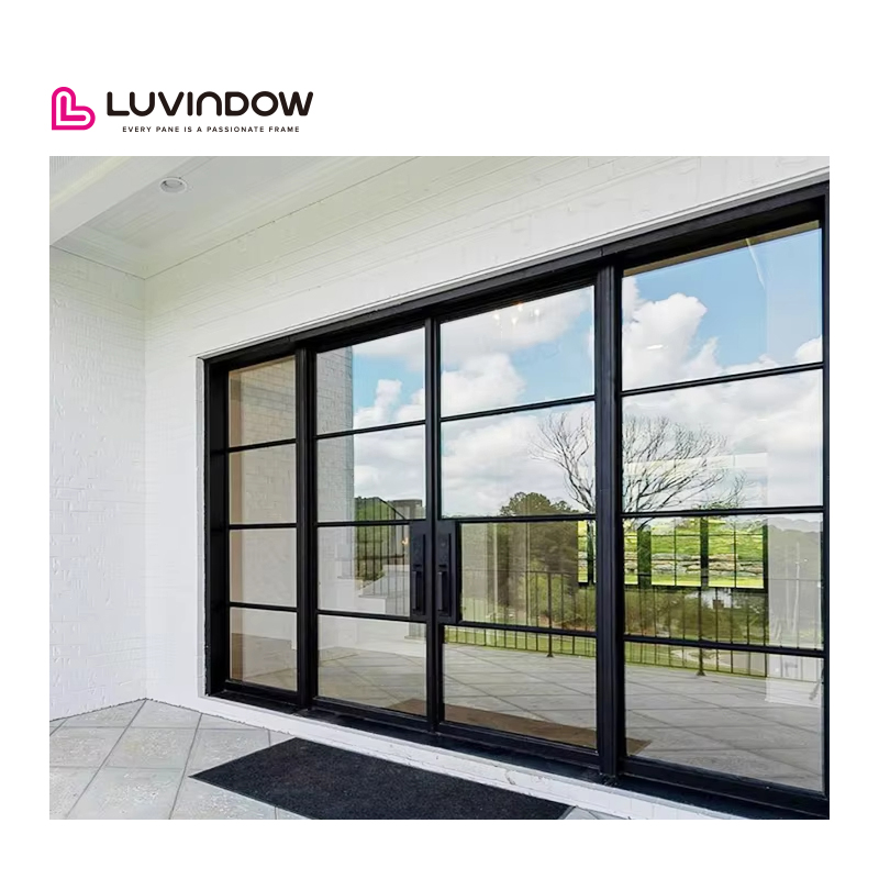 Luvindow Best Seller Aluminium Automatische Buitendeur met Dubbel Glas, Sectioneel Ontwerp, Warm Glas, Toegangsdeuren voor Woningen