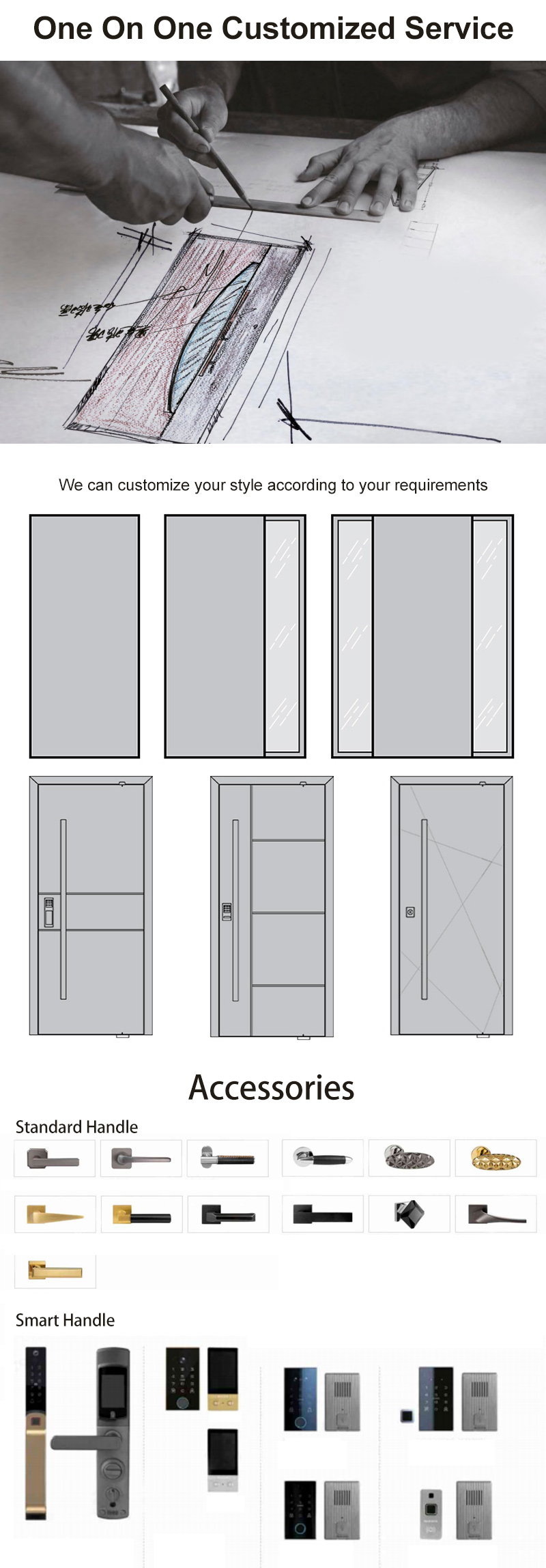 Modern Designer Aluminium Stalen Veiligheidsvoordeur Luxe Villa Entree
