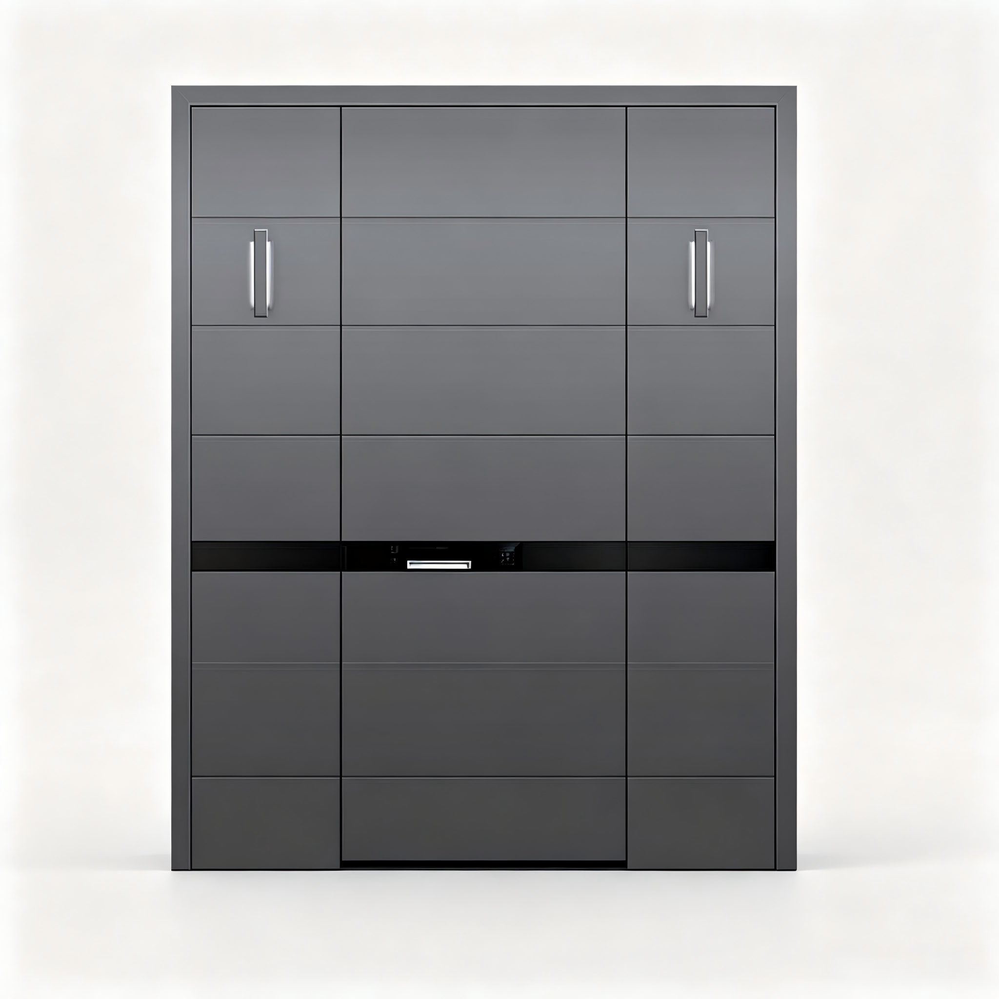 Extra grote aluminium draaideur met offset afwerking, CNC-ontwerp, gehard glas, slim slot, waterdicht, moderne villa, China, totaaloplossing