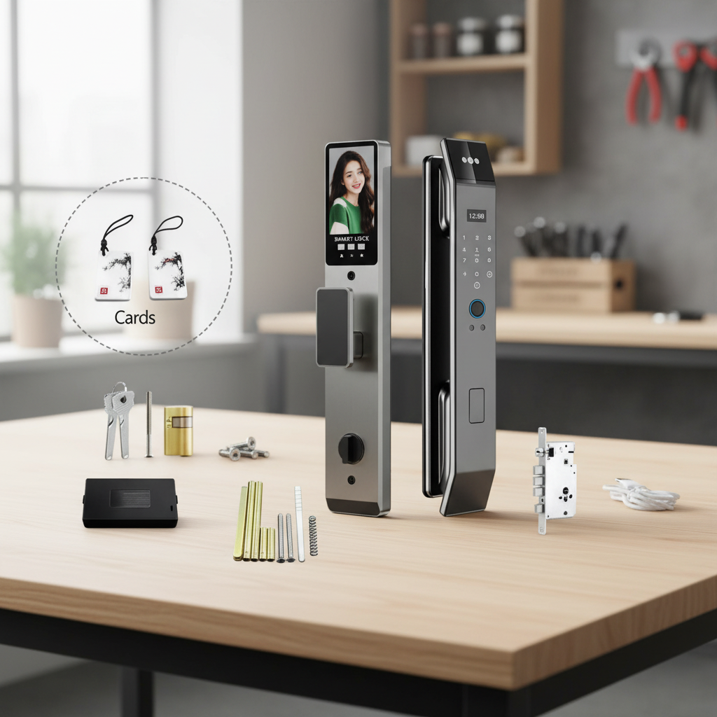 Fabrikant Groothandel 3D Gezichtsherkenning Vingerafdruk Tuya WiFi Slim Deurslot met Camera voor Houten Deuren Aluminiumlegering