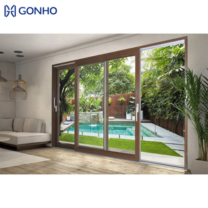 GONHO Franse deur voor balkon, aluminium schuifdeur, geluidsisolerende terrasdeur, dubbele beglazing, stalen balkondeur