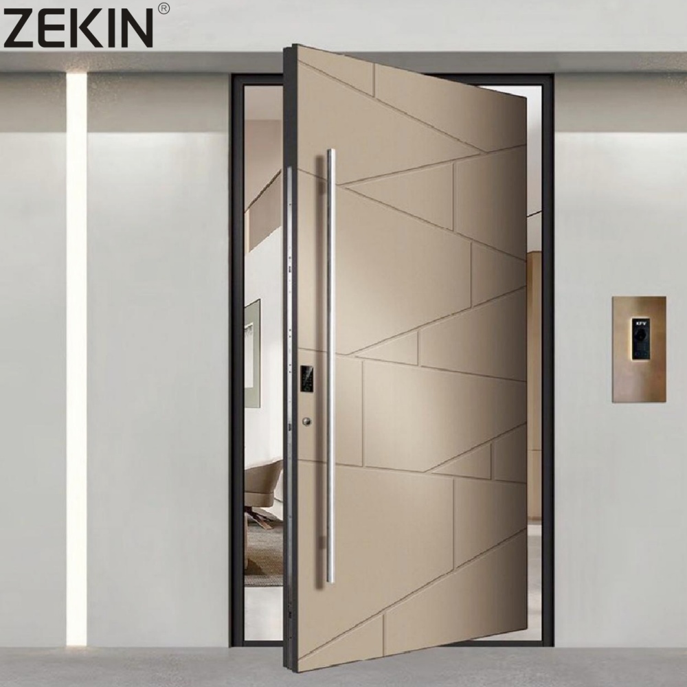 ZEKIN Nieuwe Stijl Op Maat Gemaakte Draaideur Aluminium Draaideur Luxe Villa Moderne Glazen Deur voor Huizen Slim Slot