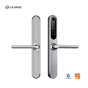 Liliwise Waterdicht IP66 Slim Deurslot voor Buiten met Vingerafdrukscanner, Tuya APP, TTLOCK, BLE, voor Smalle Aluminium Deuren en Houten Deuren