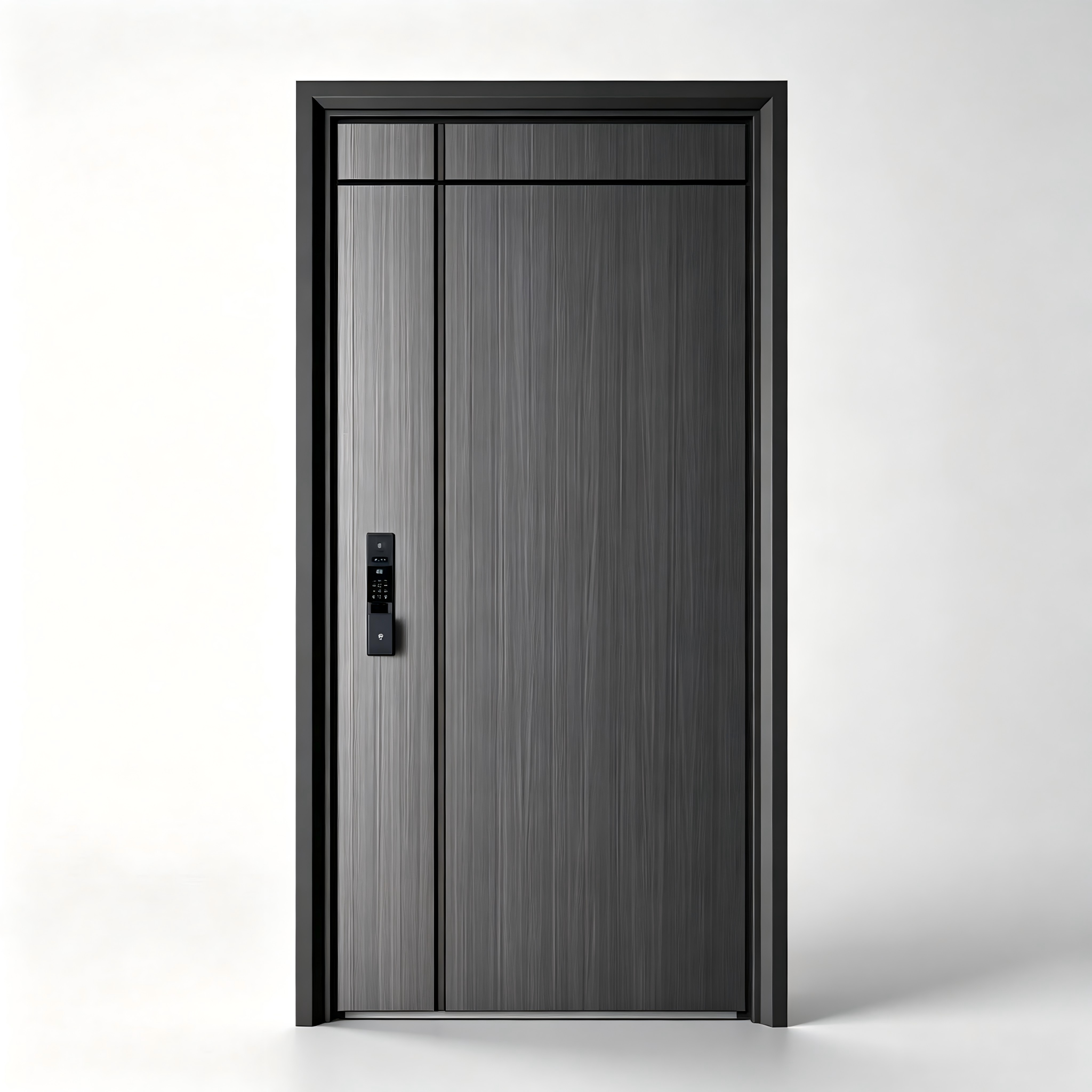Luxe gegoten aluminium voordeur met reliëf, geschikt voor grote villa's, thermische onderbreking, antidiefstalbeveiliging, vingerafdrukslot, gehard glas, op maat gemaakt (OEM).
