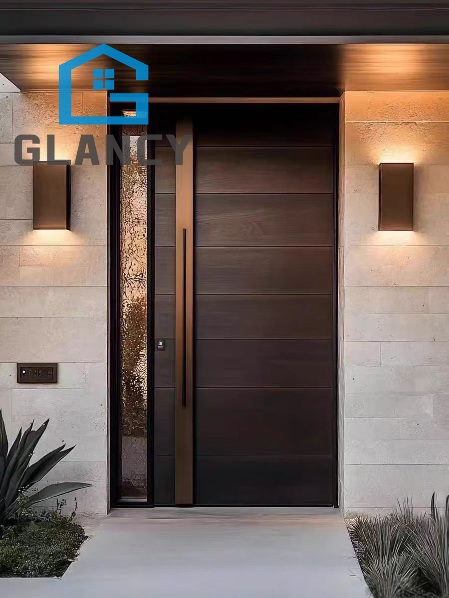 Moderne draaibare deur met groot 3-punts slot, slim stalen frame, antidiefstalbeveiliging, geschikt voor villa's, houten entrees en hotels, hoogwaardige waterbestendige veiligheidsdeur.