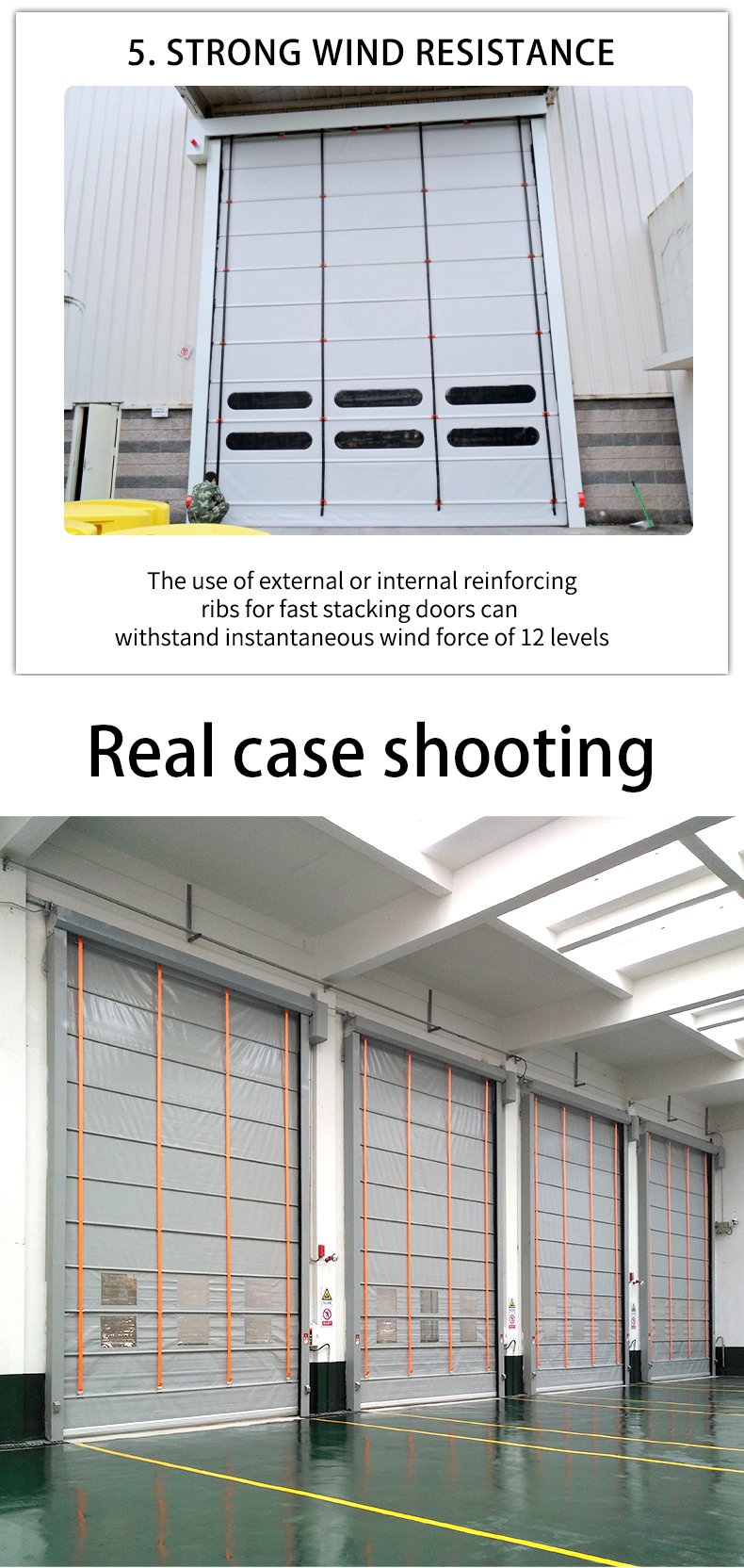 Structuur en materialen snelloopdeur