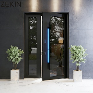 ZEKIN Chinese fabriek metalen veiligheidsvoordeur, aluminium draaideur, gepantserde deuren met slim slot en gezichtsherkenning.