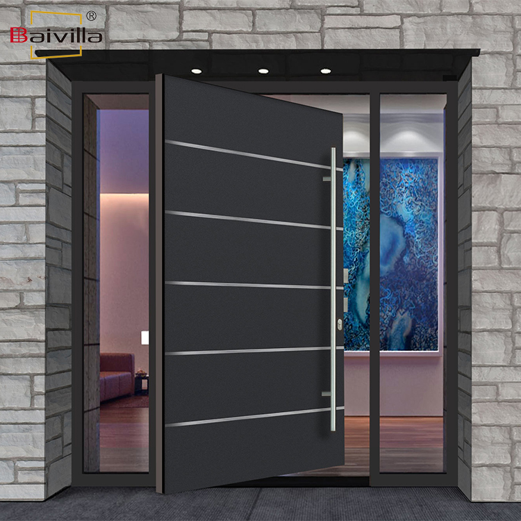 Luxe slimme aluminium voordeur met meerdere sloten, enkele voordeur, antidiefstalbeveiliging, draaideur voordeur, villapoort.