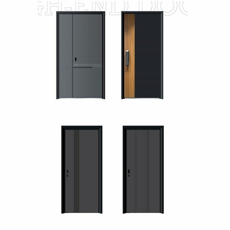 HuiAng hoogwaardige, op maat gemaakte luxe buitendeur, minimalistisch design voor villa's, veiligheidsontwerp, gegoten aluminium, waterbestendig, 1 jaar garantie