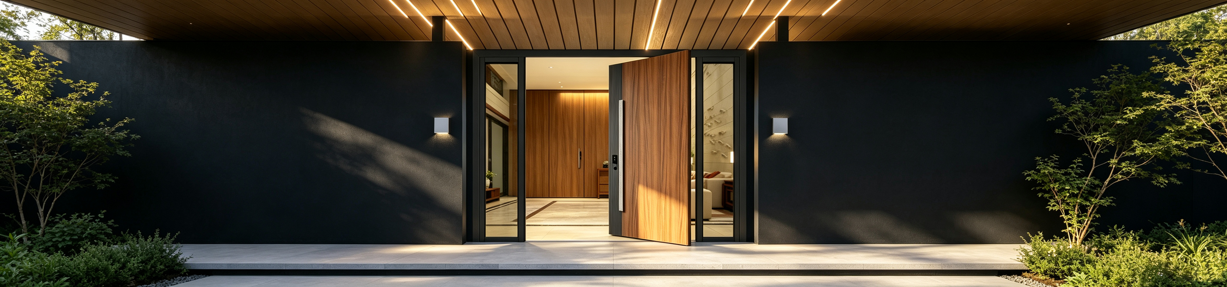 Glazen voordeur architectuur banner