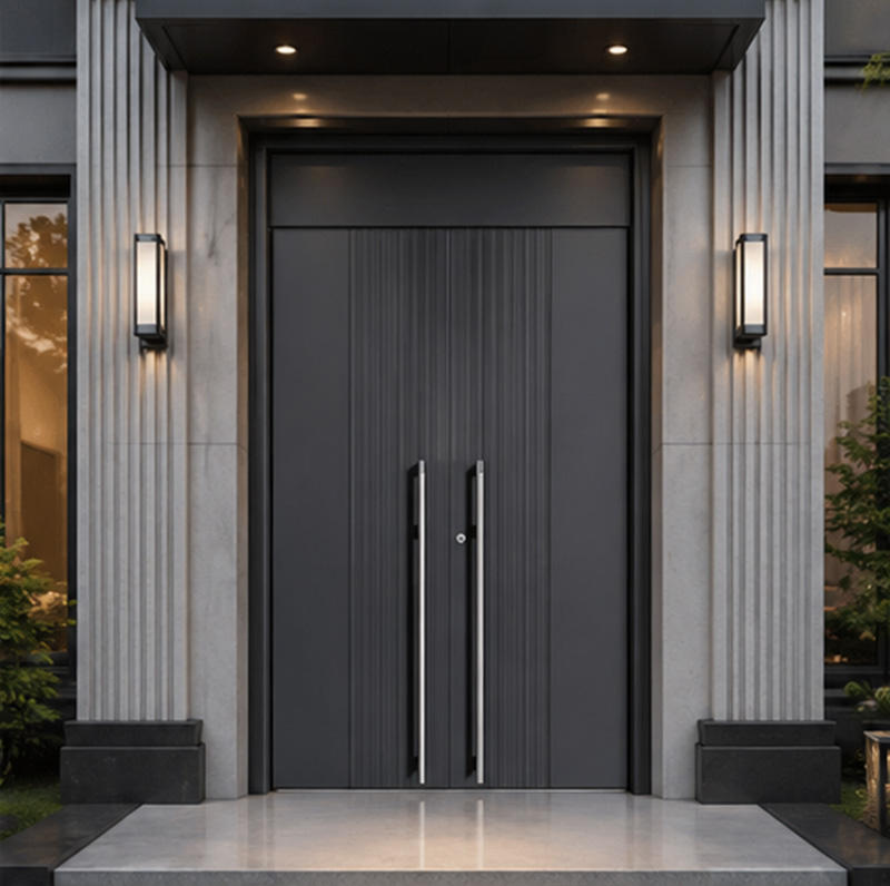 Luxe Aluminium Geluiddichte Veiligheidsvoordeur voor Moderne Residenties