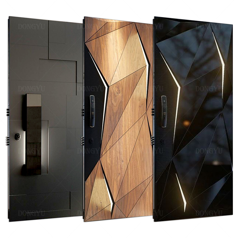 Luxe op maat gemaakte entree serie villa hoofdpoort ontwerp slim slot toegangsdeur orkaanbestendige aluminium veiligheidsdeuren