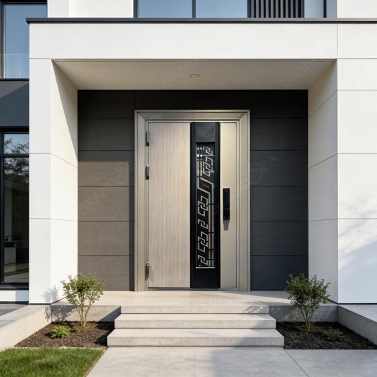 Maatwerk 304 roestvrijstalen villa voordeur