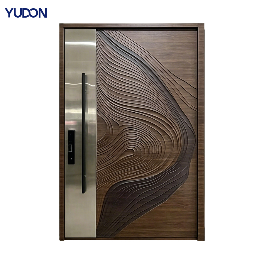 YUDON DOOR Aluminium draaideur Puertas De Seguridad Buitendeur Moderne entreedeur Roestwerend Verborgen scharnier Zwaar uitgevoerd voor woningen