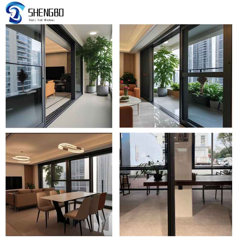 Schuifdeur van dubbellaags gehard glas volgens Australische normen, moderne stijl, aluminiumlegering, binnenwand voor tuin en garage.