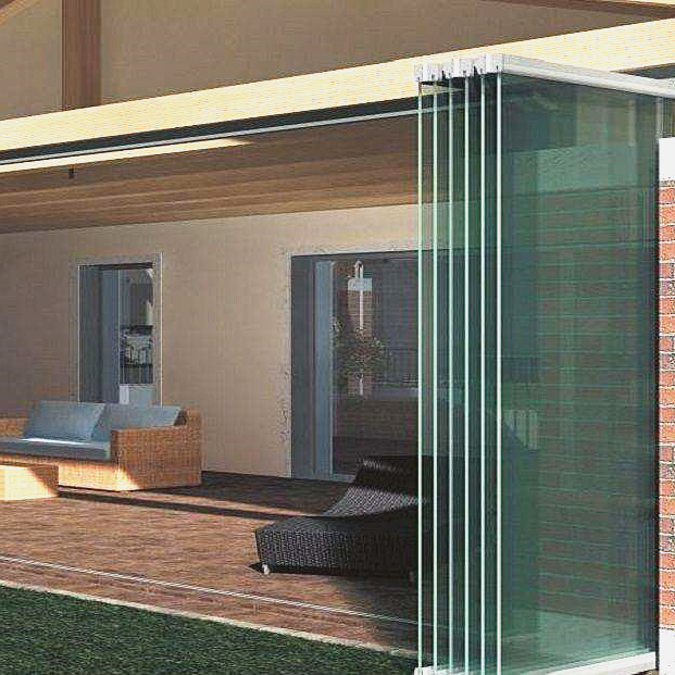 Ultragroothoek volledig onzichtbare frameloze aluminium vouw- en schuifdeur met glazen wanden