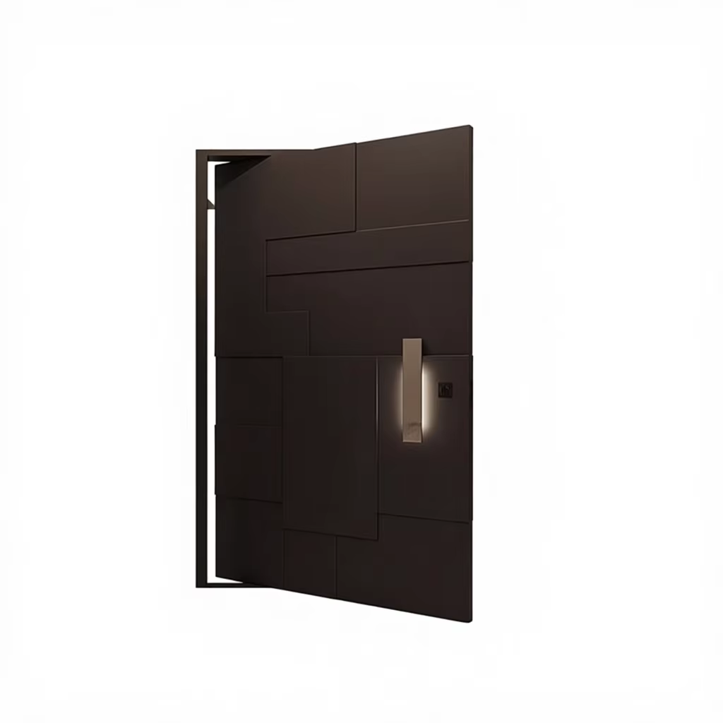 Moderne draaibare deur met groot 3-punts slot, slim stalen frame, antidiefstalbeveiliging, geschikt voor villa's, houten entrees en hotels, hoogwaardige waterbestendige veiligheidsdeur.