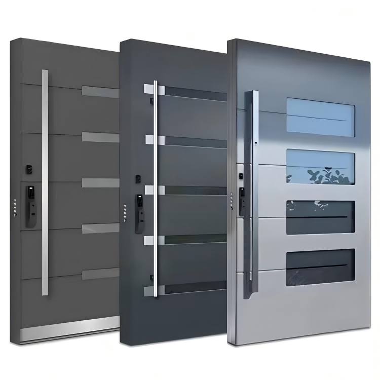 Luxe Amerikaanse design buitendeur met draaideur, stalen voordeur, dubbele aluminium anti-inbraakdeur voor woningen