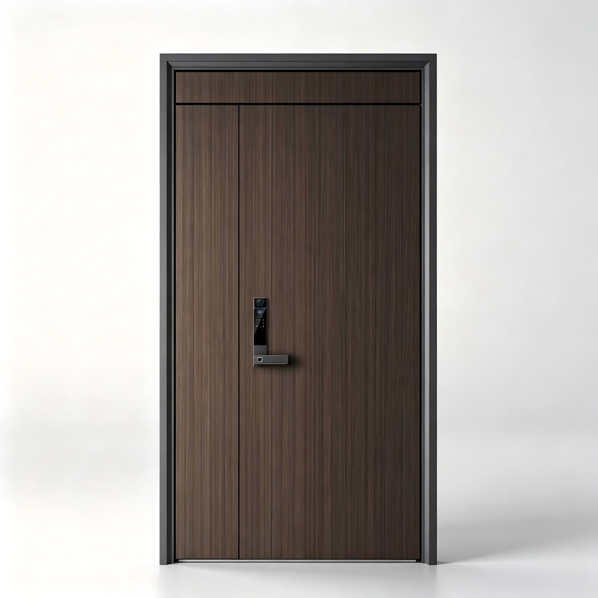 Luxe gegoten aluminium voordeur met reliëf, geschikt voor grote villa's, thermische onderbreking, antidiefstalbeveiliging, vingerafdrukslot, gehard glas, op maat gemaakt (OEM).