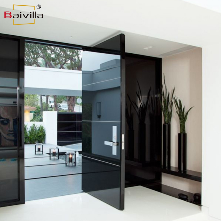 Luxe slimme aluminium voordeur met meerdere sloten, enkele voordeur, antidiefstalbeveiliging, draaideur voordeur, villapoort.